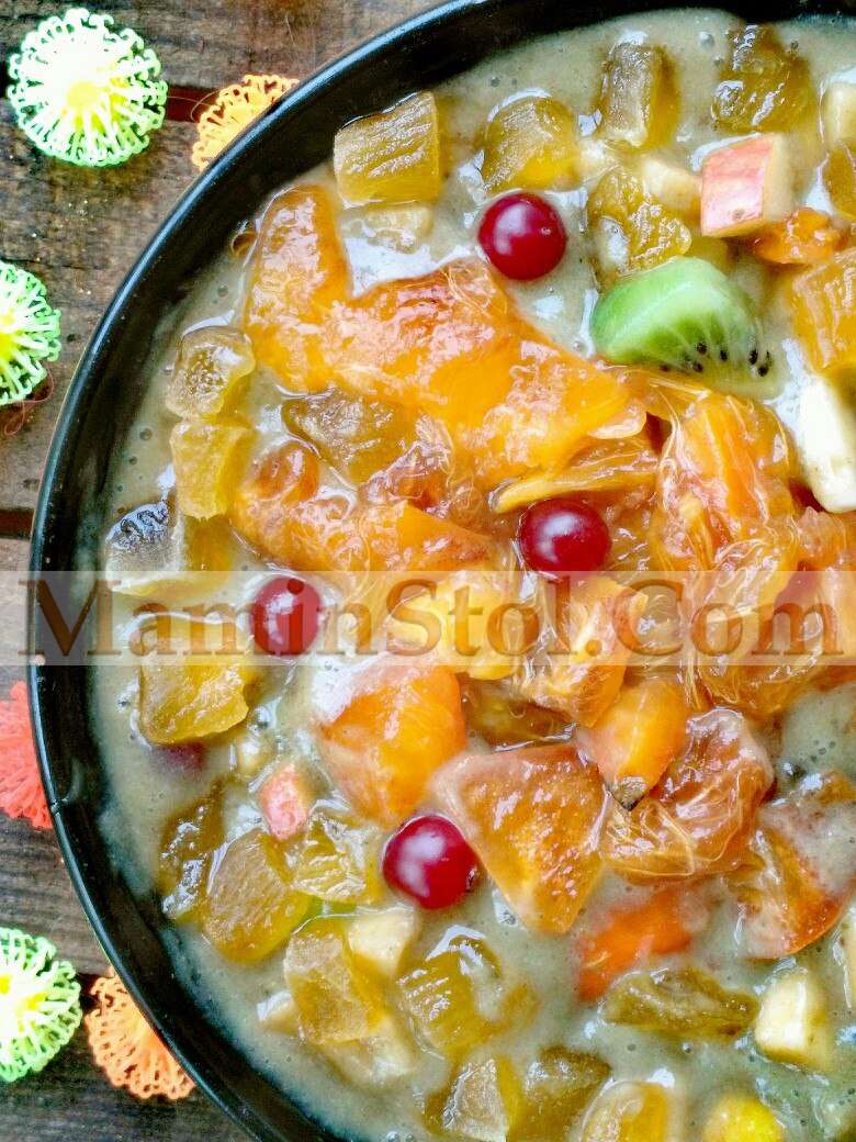 Десерт с фруктами и лофантом Десерт с фруктами и лофантом