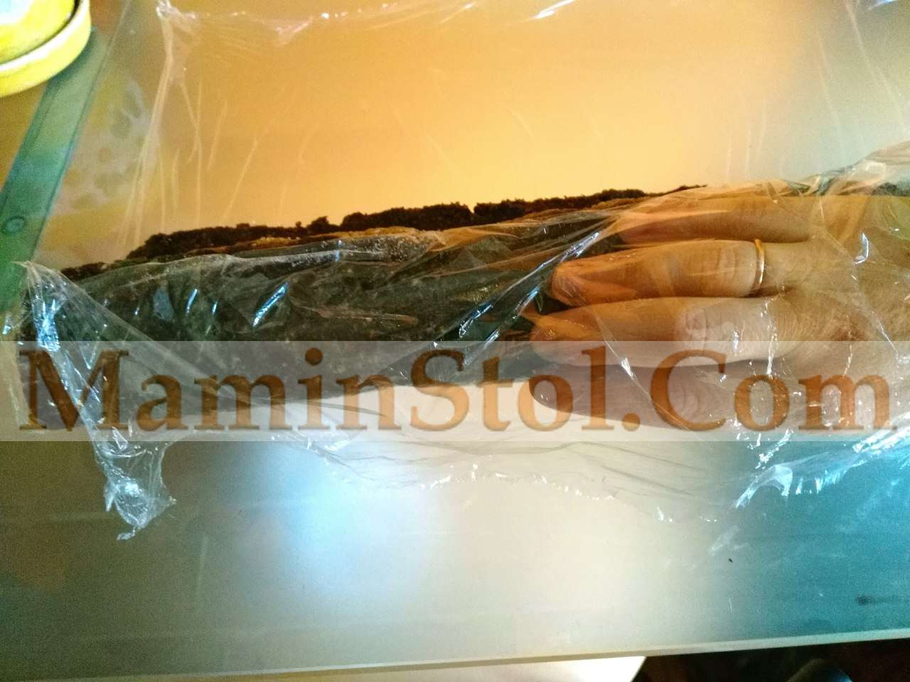 Шоколадный рулет с начинкой под 'снегом' Шоколадный рулет с начинкой под 'снегом'