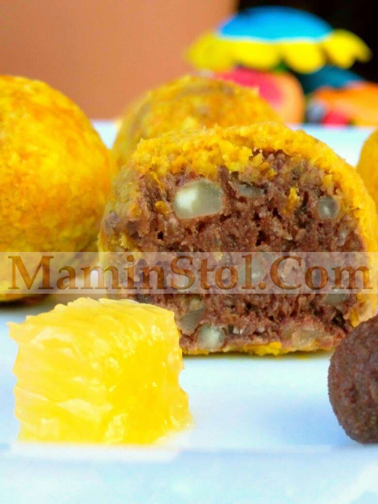 Шоколадно-кокосовое печенье в апельсиновой цедре Шоколадно-кокосовое печенье в апельсиновой цедре