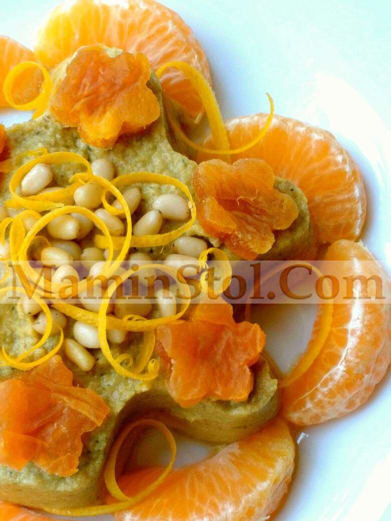 Тыквенный десерт с цитрусовыми и кедровыми орешками