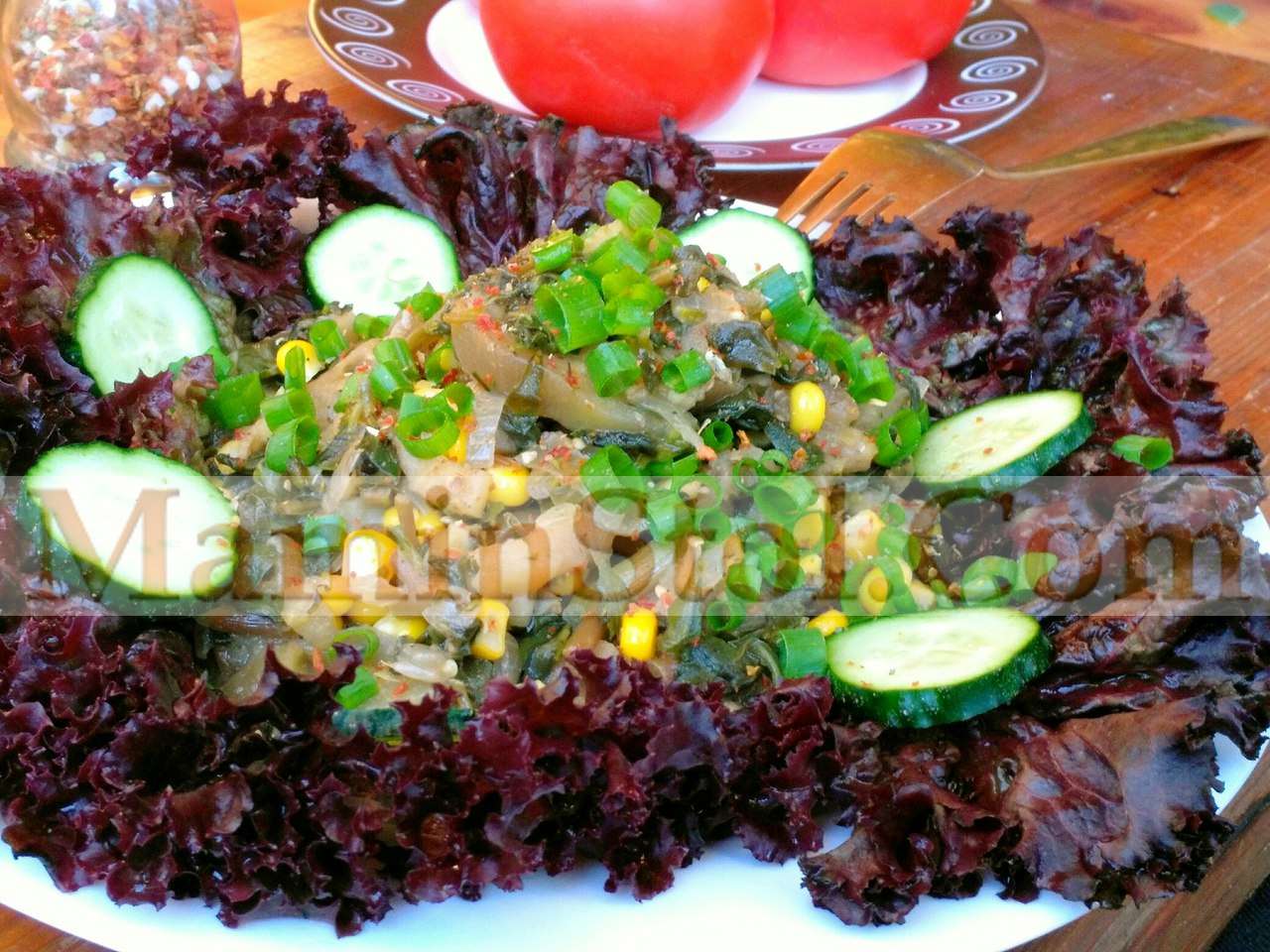 Рагу из баклажан с портулаком