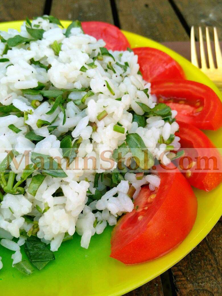 Рис с портулаком