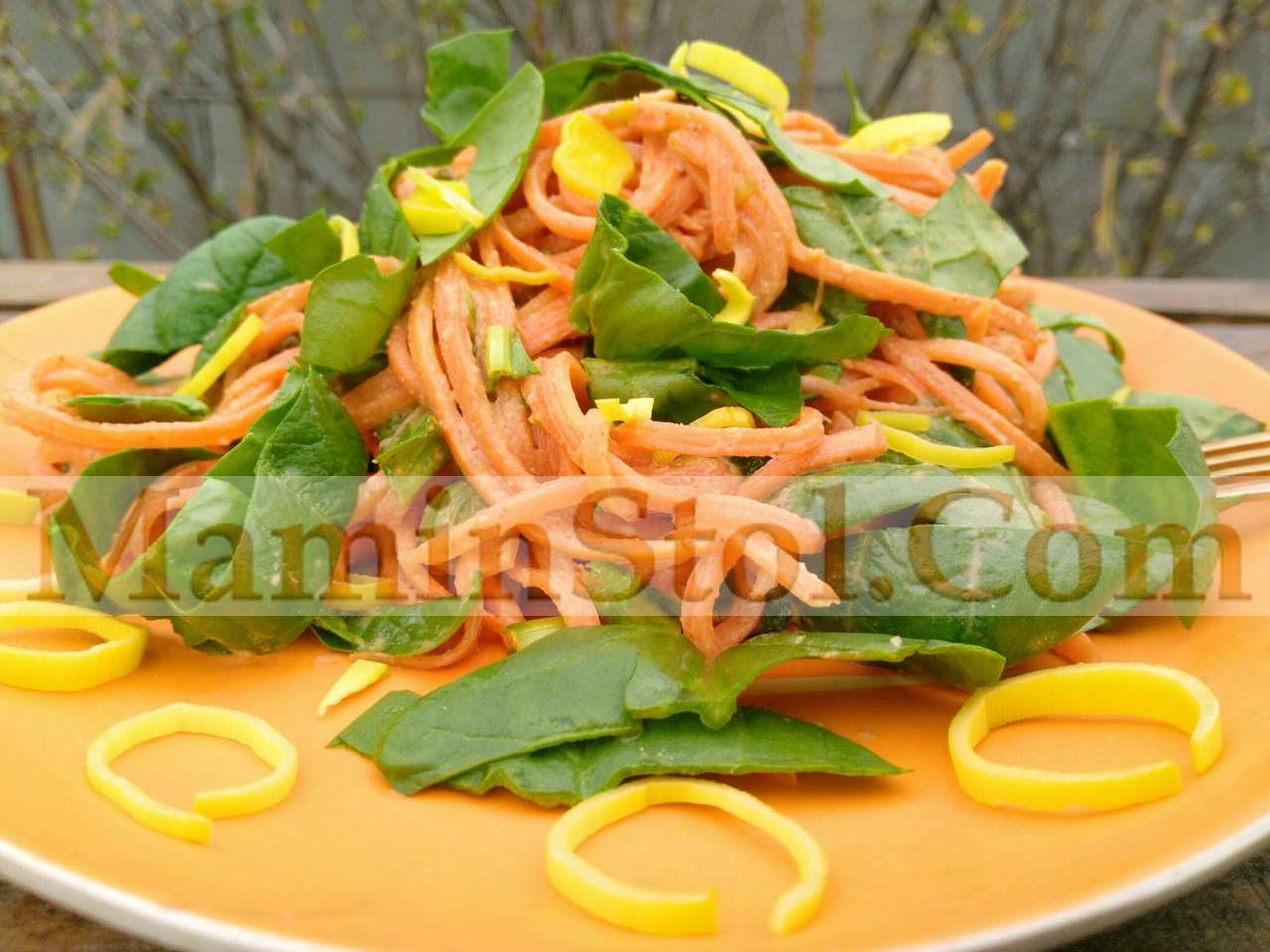 Салат из моркови с зеленью с арахисовой пастой Салат из моркови с зеленью с арахисовой пастой