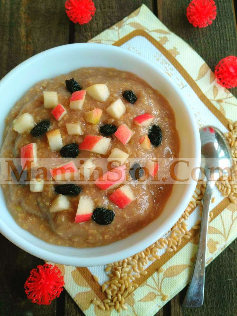 Льняная каша с грушей и яблоком Льняная каша с грушей и яблоком