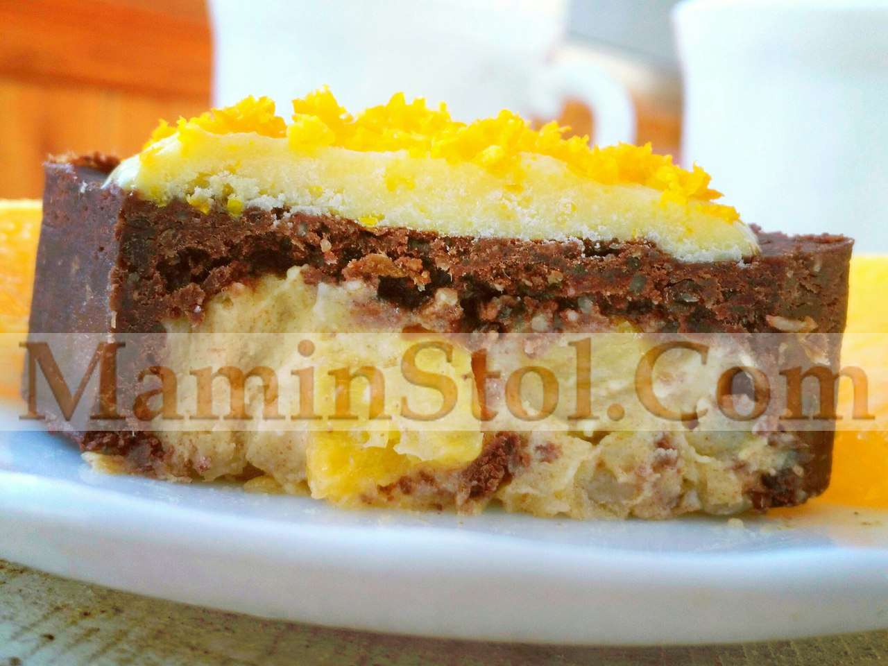 Шоколадные пирожные с апельсиновой начинкой без выпечки Шоколадные пирожные с апельсиновой начинкой без выпечки