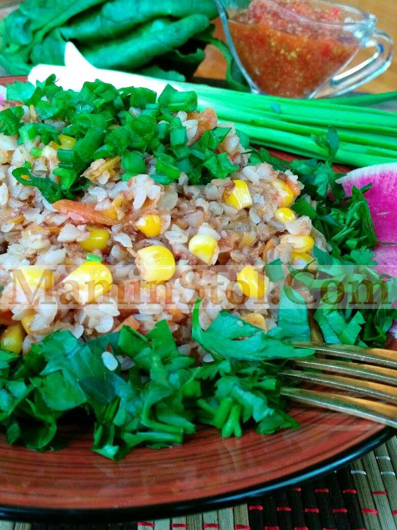 Гречневая каша с кукурузой и овощами Гречневая каша с кукурузой и овощами